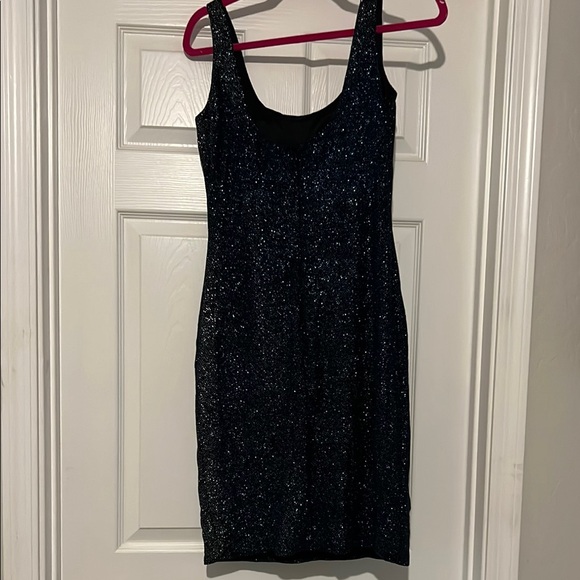 Faviana Black Bodycon Scoop Neck Mini Dress - Picture 4 of 7